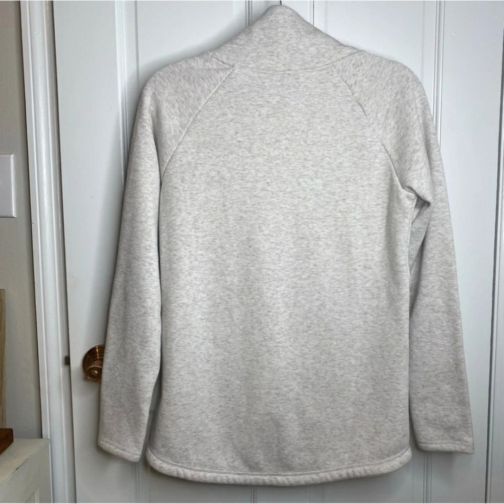 Athleta Cozy Karma Asym Asymmetrical Zip Sweatshirt Sz XSMALL Ivory/Grey - Picture 8 of 12